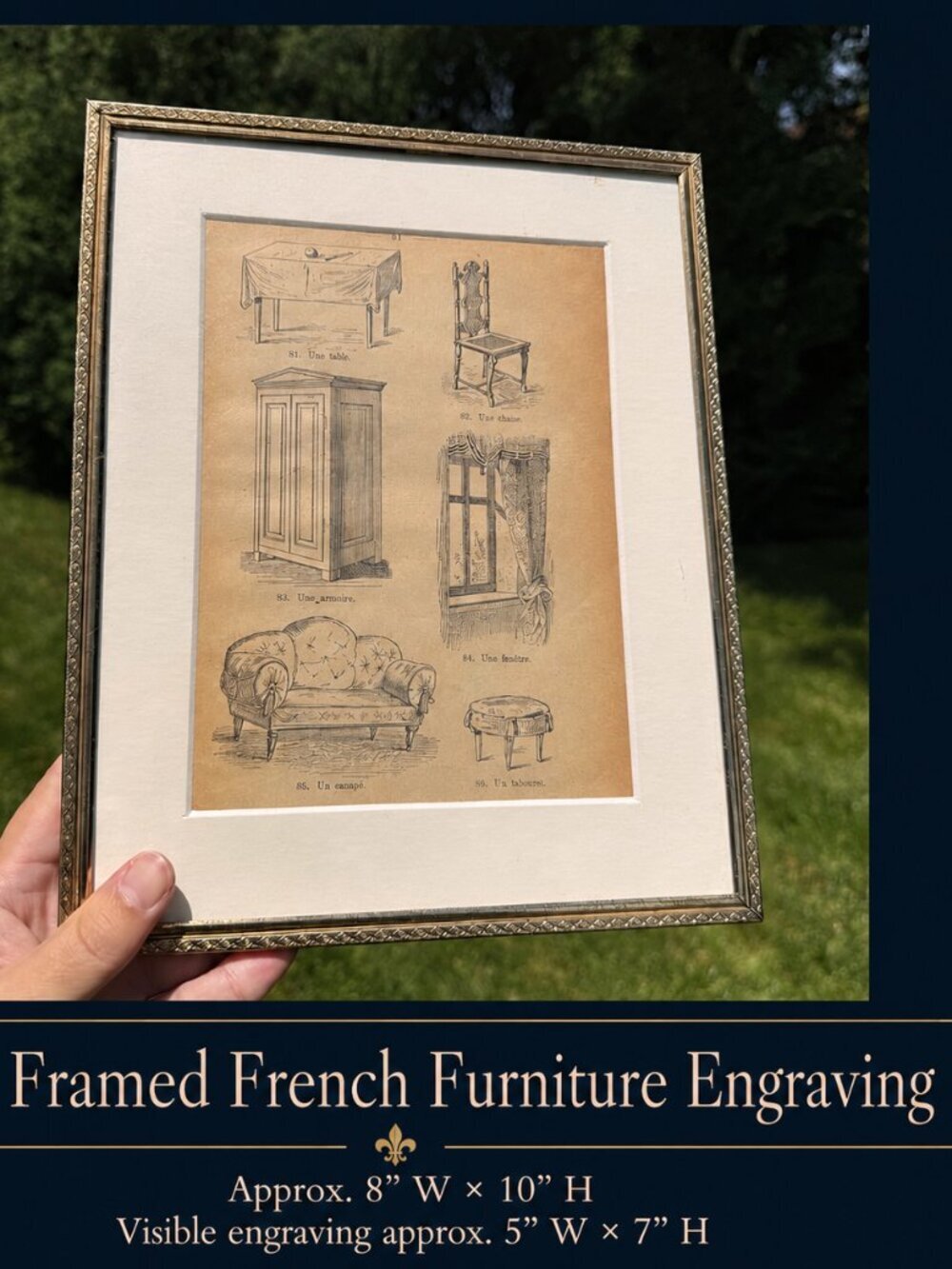 Framed French Furniture Engraving | Petit à Petit Antique Book Illustration